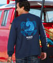 Maui Brewing Co New Big Swell - Navy Long Sleeve Crewneck T-Shirt