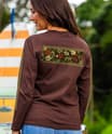 Hibiscus Maile Band - Chocolate Dyed Long Sleeve Crewneck T-Shirt