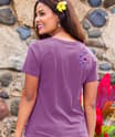 Floral Flourish - Violet Short Sleeve Pima V-Neck T-Shirt