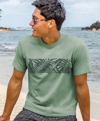 Techno Palms - Seaglass Short Sleeve Crewneck T-Shirt