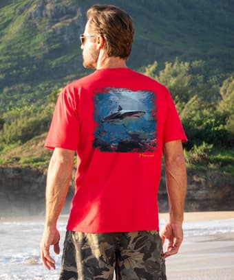 Reef Shark - Cherry Dyed Short Sleeve Crewneck T-Shirt