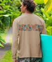 Tropical Ferns Band - Kona Coffee Dyed Long Sleeve Crewneck T-Shirt