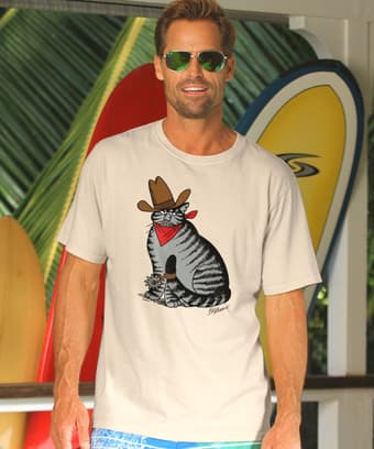 B. Kliban Good Ole' Cat - Coconut Dyed Short Sleeve Crewneck T-Shirt