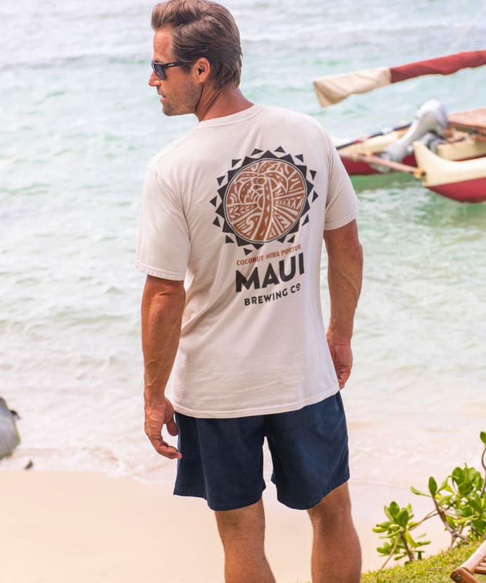Maui Brewing Co Coconut Hiwa - Coconut Dyed Short Sleeve Crewneck T-Shirt