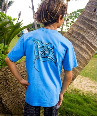 Ehukai Manta - Blue Hawaii Dyed Short Sleeve Crewneck T-Shirt