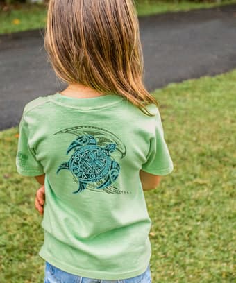 Tribal Honu Nalu - Key Lime Dyed Short Sleeve Crewneck T-Shirt