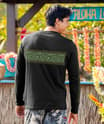 Tribal Leaves Band - Jet Black Long Sleeve Pima T-Shirt