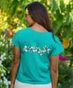 Hibiscus Swirl Band - Jade Short Sleeve Scoop Neck T-Shirt