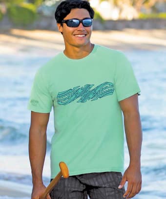 Koa Tribe Band - Key Lime Dyed Short Sleeve Crewneck T-Shirt