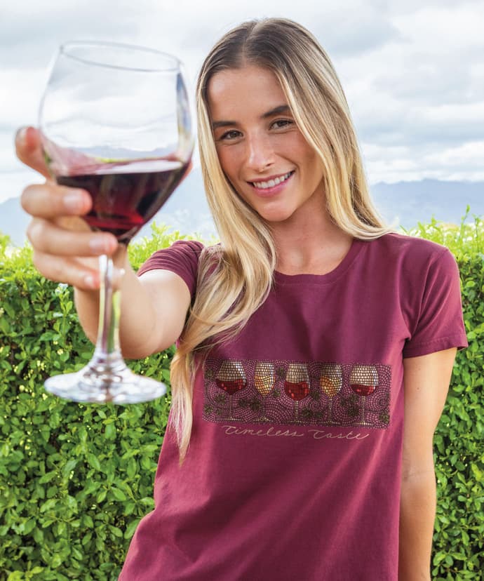 Wine Glass Mosaic - Wine Dyed Short Sleeve Crewneck T-Shirt