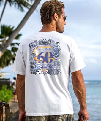 Crazy Shirts 60th Anniversary - White Short Sleeve Crewneck T-Shirt