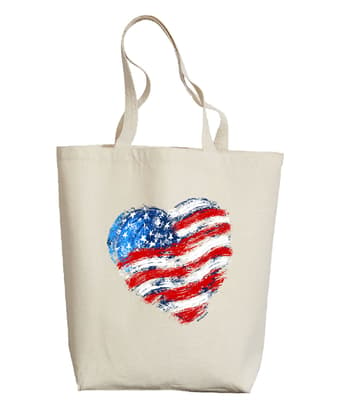 Painted Heart Flag - Natural Weekend Tote