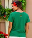 Mele Quilt Band - Wintergreen Dyed Short Sleeve Scoop Neck T-Shirt