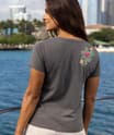 Turtle Dream - Graphite Short Sleeve Pima V-Neck T-Shirt