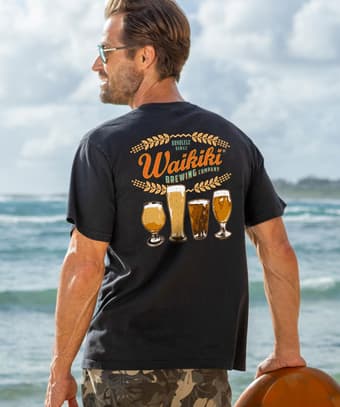 Beer Row - Black Short Sleeve Crewneck T-Shirt