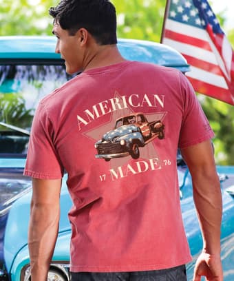 American Made 1776 - Paradise Red Dyed Short Sleeve Crewneck T-Shirt