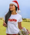 Poinsettia Flow Band - White Short Sleeve Scoop Neck T-Shirt