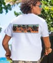 Linear Retro Surf - White Short Sleeve Crewneck T-Shirt