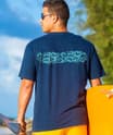 Kohola Stripe - Navy Short Sleeve Crewneck T-Shirt
