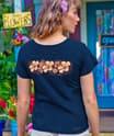 Hibiscus Band - Navy Short Sleeve Scoop Neck T-Shirt
