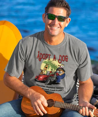 Hawaiian Humane Society Adopt A Dog Sidecab Dogs - Crater Dyed&reg; Short Sleeve Crewneck T-Shirt