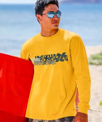 Bone Shell - Pineapple Dyed Long Sleeve Crewneck T-Shirt