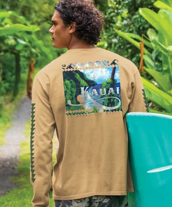 Garden Isle - Kona Coffee Dyed Long Sleeve Crewneck T-Shirt
