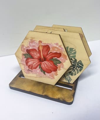 Floral - 4-Piece Coaster