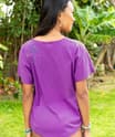 Honu Floral Sketch - Violet Short Sleeve Dolman V-Neck Tee