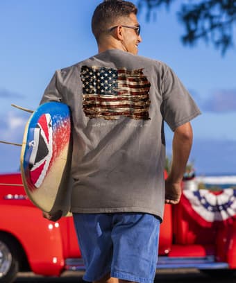 Vintage Flag - Crater Dyed® Short Sleeve Crewneck T-Shirt