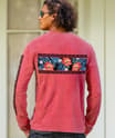 Twilight Floral Band - Paradise Red Dyed Long Sleeve Crewneck T-Shirt