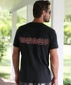 Outline Tribal Hibiscus - Jet Black Short Sleeve Pima T-Shirt