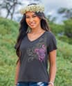 Polynesia - Graphite Short Sleeve Pima V-Neck T-Shirt