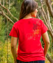 Tribal Floral Turtle - Candy Apple Red Dyed Short Sleeve Crewneck T-Shirt