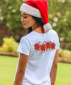 Poinsettia Flow Band - White Short Sleeve Scoop Neck T-Shirt