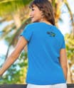 B. Kliban Seashell Cat - Blue Hawaii Dyed Short Sleeve Crewneck T-Shirt