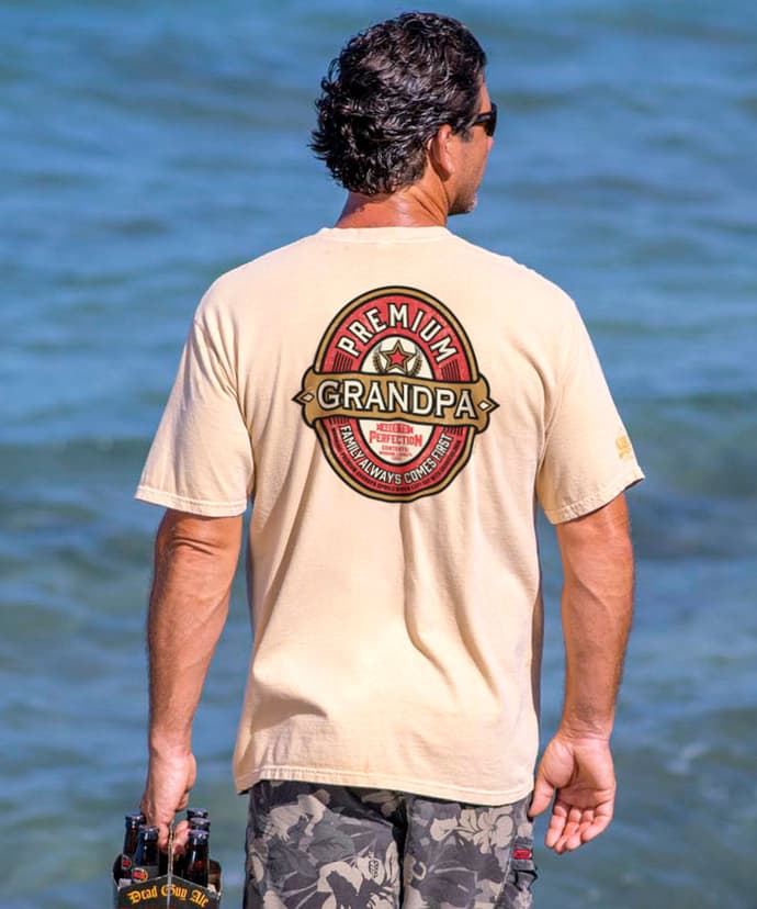 Premium Grandpa - Beer Dyed Short Sleeve Crewneck T-Shirt