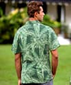 Tropical Canopy - Forest Green Short Sleeve Hawaiian Polo Shirt