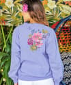 Splash Of Floral - Lavender Dyed Long Sleeve Lightweight Pullover