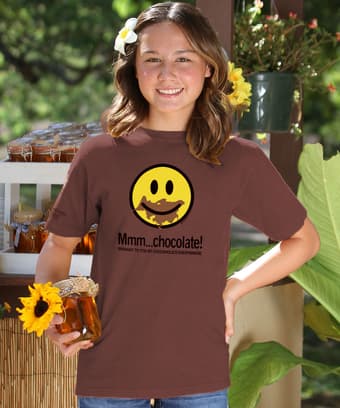 Choco Smile - Chocolate Dyed Short Sleeve Crewneck T-Shirt