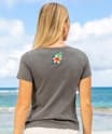 Tropical Beauty - Graphite Short Sleeve Pima V-Neck T-Shirt