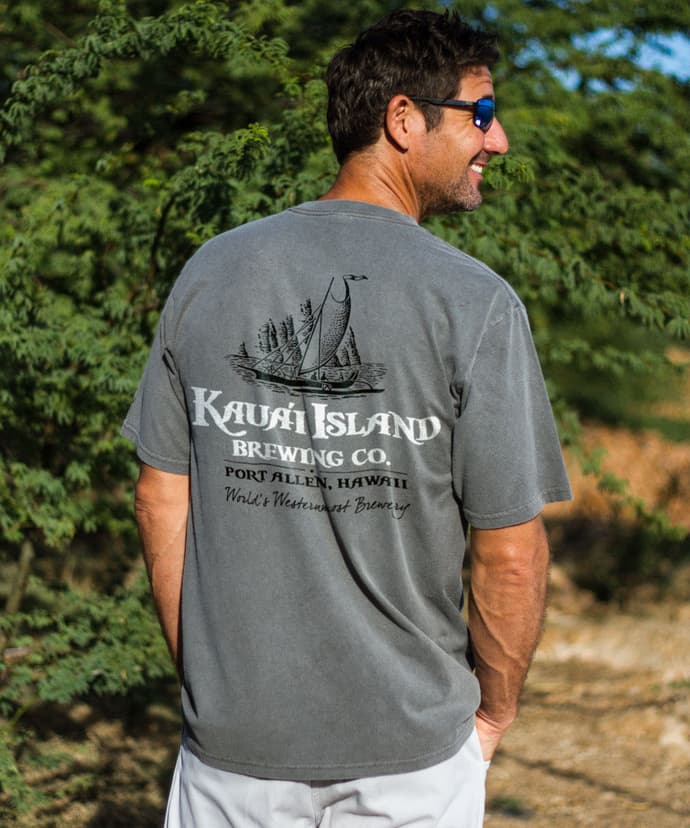 Kauai Island Brewing Co Logo - Crater Dyed&reg; Short Sleeve Crewneck T-Shirt