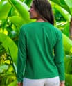 Vintage Tropic Beach Scene - Wintergreen Dyed Long Sleeve Crewneck T-Shirt