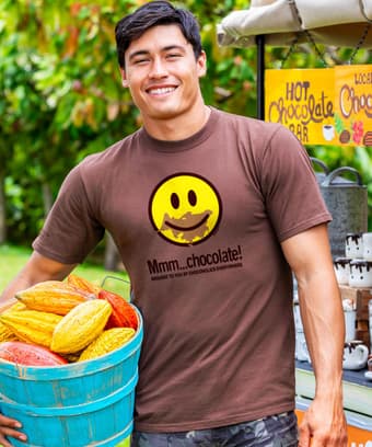 Choco Smile - Chocolate Dyed Short Sleeve Crewneck T-Shirt