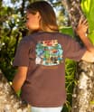 Hawaiian Humane Society Adopt A Dog Waterpark - Chocolate Dyed Short Sleeve Crewneck T-Shirt