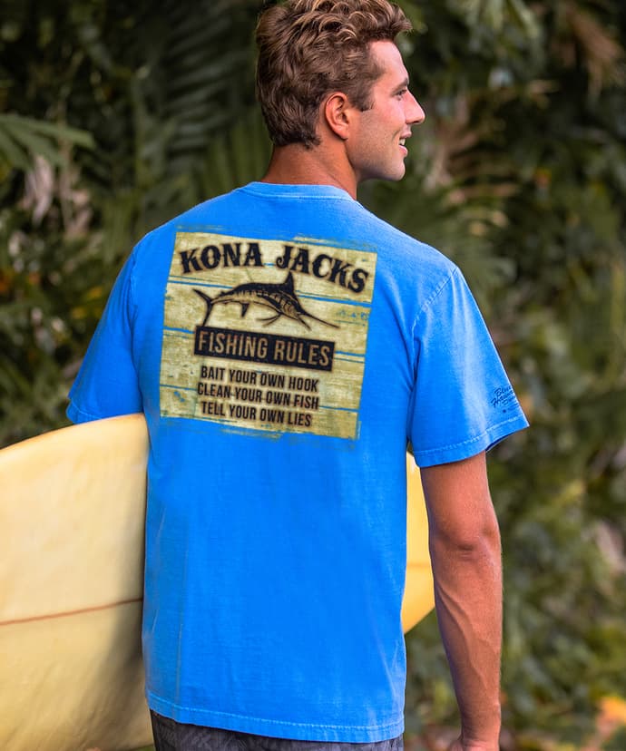 Vintage Crazy Shirts Hawaii T-Shirt Mens XXL Kona Jacks Fishing Supply Beer  Dyed 