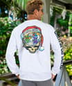 Grateful Dead Stealie Santa - White Long Sleeve Crewneck T-Shirt