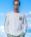 Maui Surf Co. Green Gecko - White Long Sleeve Crewneck T-Shirt