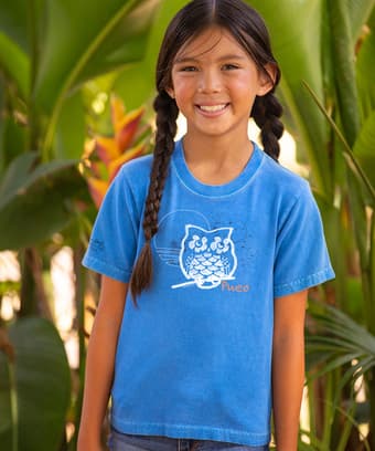 Lil Pueo - Blue Hawaii Dyed Short Sleeve Crewneck T-Shirt