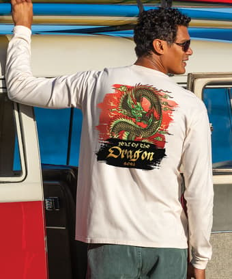 Dragon 2024 - Coconut Dyed Long Sleeve Crewneck T-Shirt